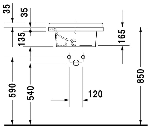 Duravit Starck 3 Wall Hung Basin Art. 030348