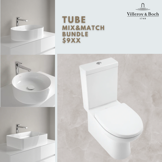 *TUBE MIX & MATCH BUNDLE* Villeroy & Boch Tube Close Coupled WC + Above Counter Basin