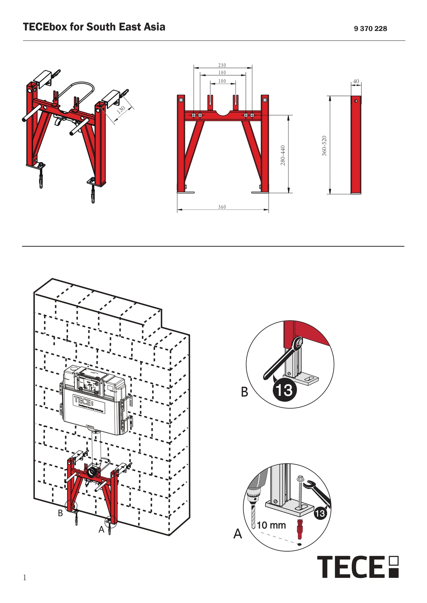 Tece Uni Chair Bracket Art. 9370228