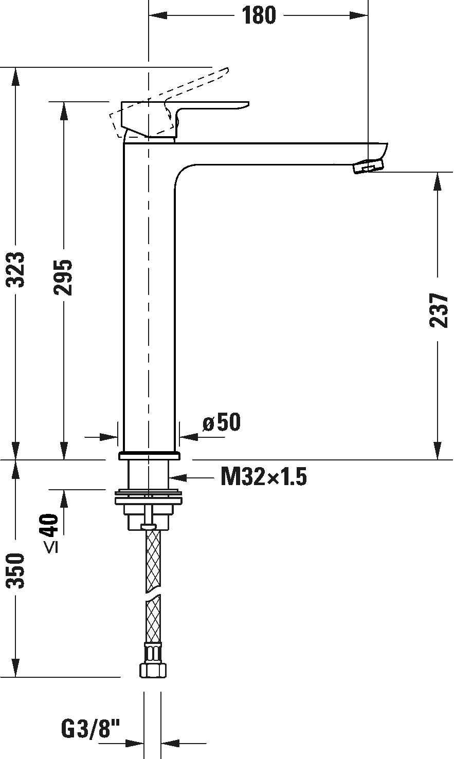 Duravit A1 Basin Mixer (XL Size) Art. A11040002010