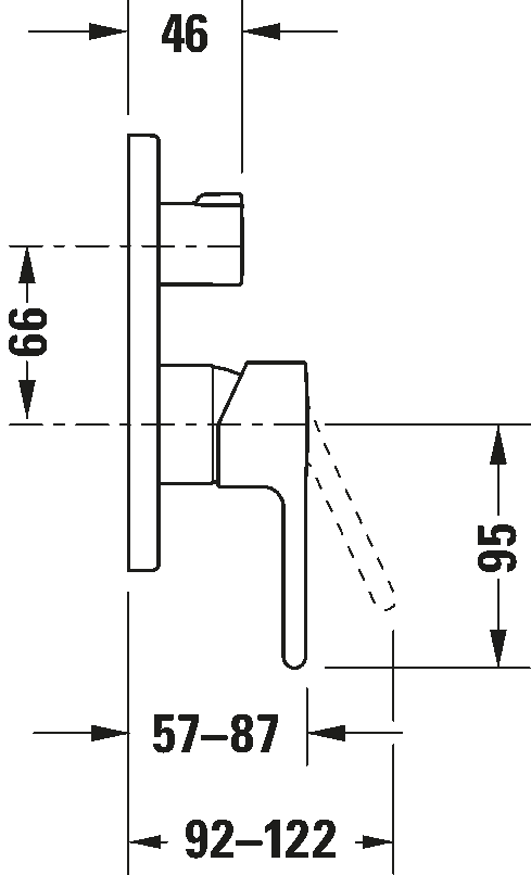 Duravit B2 Concealed Bath Mixer Art. B24210012010 + GK0900001000