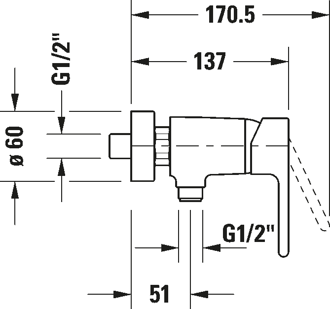 Duravit B.2 Exposed Shower Mixer Art. B24230000010