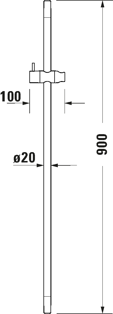 *Matte Black* Duravit Shower Rail 900mm Art. UV0600004046