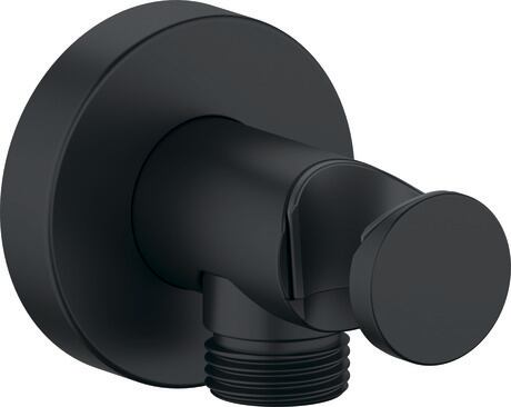 *Matte Black* Duravit Round Wall Outlet with Holder Art. UV0630009046