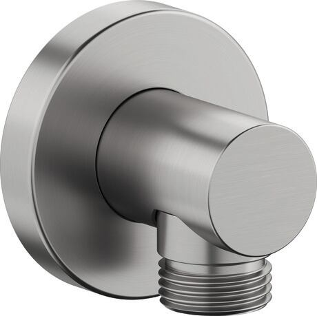 *Brushed Stainless Steel* Duravit Round Wall Outlet Art. UV0630008070