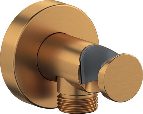 *Brushed Bronze* Duravit Round Wall Outlet with Holder Art. UV0630009004