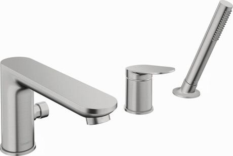 *Brushed Stainless Steel* Duravit 3 Hole Deck Mount Bath Mixer Art. WA5260000A70