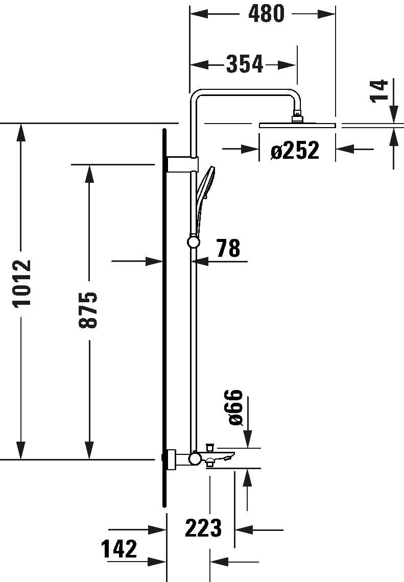 *Matte Black* Duravit WAVE Thermostatic 3-Way Shower System 3 Way Art. WA5280008A46