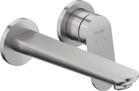 *Brushed Stainless Steel* Duravit WAVE Wall Mounted Basin Mixer Art. WA1070004A70 + GK1900004A00 (Copy)