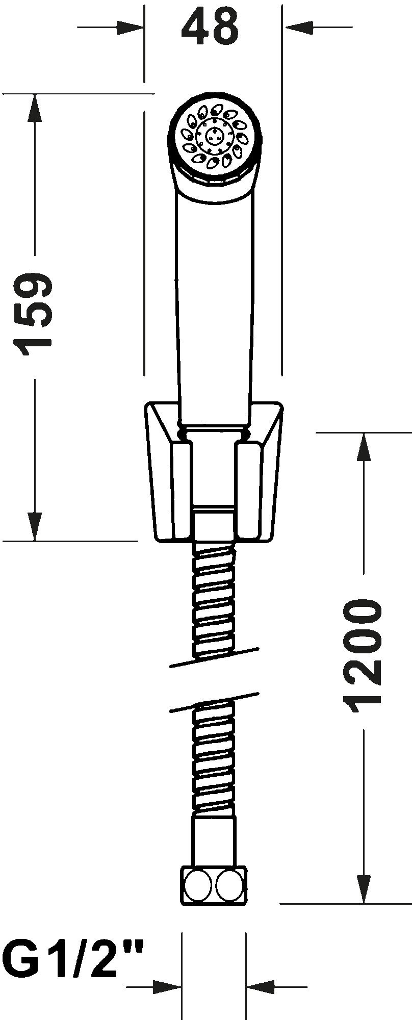 *Brushed Stainless Steel* Duravit Bidette Handshower Set Art. UV0720003A70
