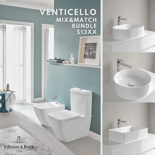 *VENTICELLO MIX & MATCH BUNDLE* Villeroy & Boch Venticello Close Coupled WC + Above Counter Basin