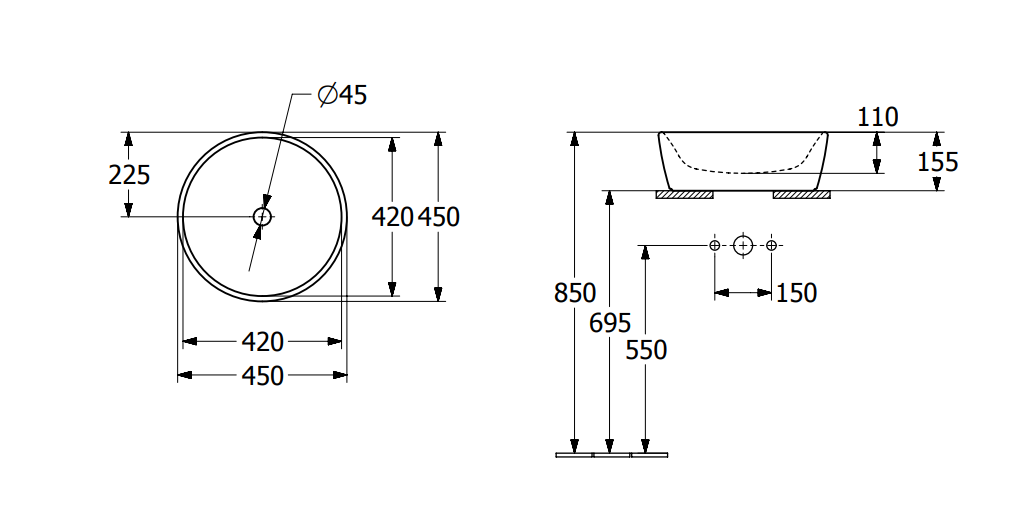 Villeroy & Boch "Architectura" Above Counter Basin Art. 5A254501