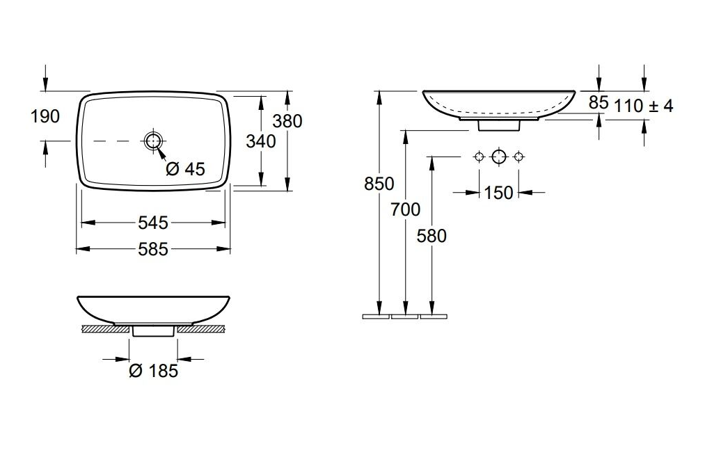 Villeroy & Boch "Loop & Friends" Above Counter Basin Art. 51540001