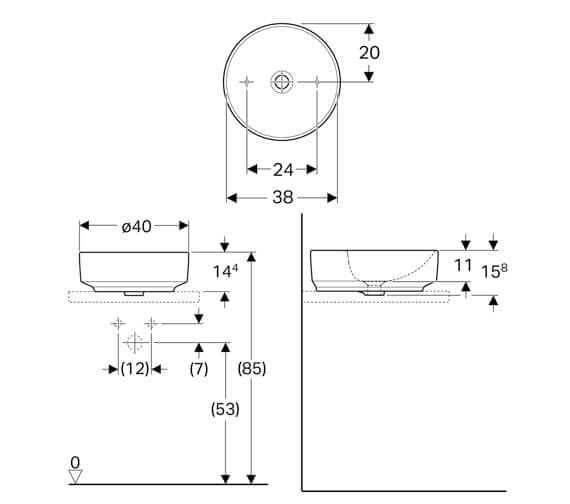 Geberit "Variform" Round Lay-on Basin Art. 500.768.01.2