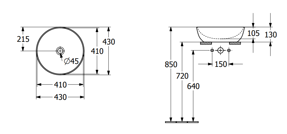 Villeroy & Boch "Artis" Above Counter Round Basin Art. 41794301 – BathHauz