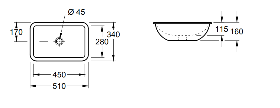 Villeroy & Boch "Loop & Friends" Undercounter Basin Art. 61631001 ...