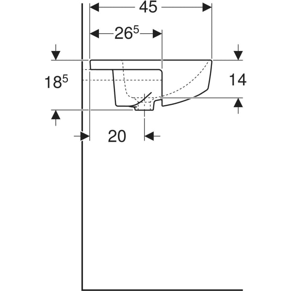 Geberit "Variform" Square Semi-recessed Basin Art. 500.681.01.1