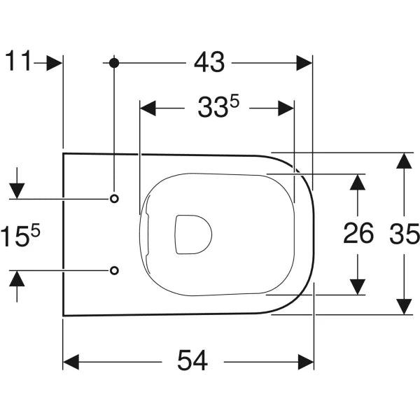 Geberit Smyle Square Wall Hung WC (RIM-FREE) Art. 500.208.01.1 + 500.687.01.1