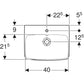 Geberit Selnova Square Wall Hung Basin 450mm Art. 500.322.01.1