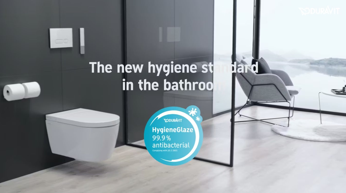 *HygieneGlaze* Duravit D-Neo 'RIMLESS' Wall Hung WC Art. 257709 2000 + 00216900