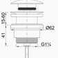 Ceramic Mushroom Pop Up Waste (With/without Overflow) ND517-CW