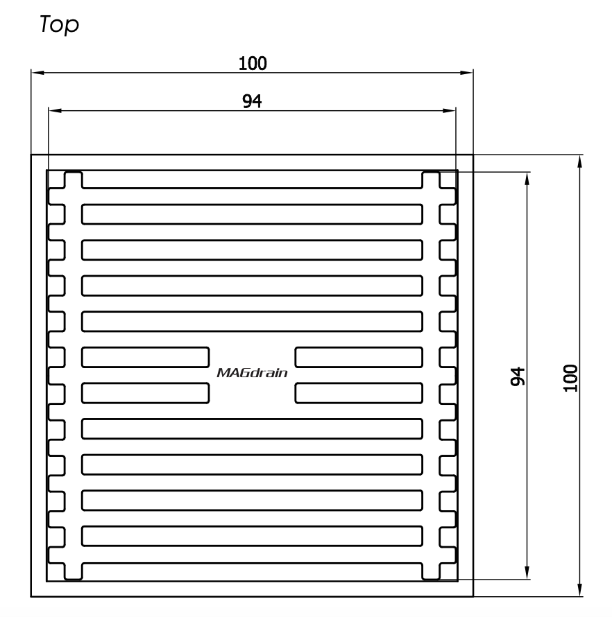 MAGdrain Q50 2mm Floor Drain 100 x 100mm