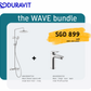 *WAVE BUNDLE* Duravit WAVE Shower System 3 Way Art. WA5280007 + WAVE M Basin Mixer Art. WA1020002