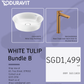 *WHITE TULIP BUNDLE* Duravit Basin 430mm + Duravit WAVE XL Basin Mixer Brushed Bronze Finish
