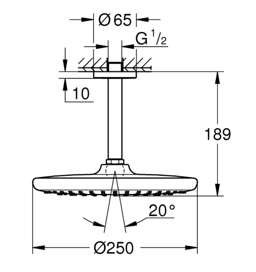 Grohe Tempesta 250 Overhead Shower Art. 26664000