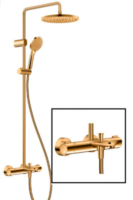 *Brushed Bronze* Duravit WAVE Thermostatic 3-Way Shower System 3 Way Art. WA5280008A04