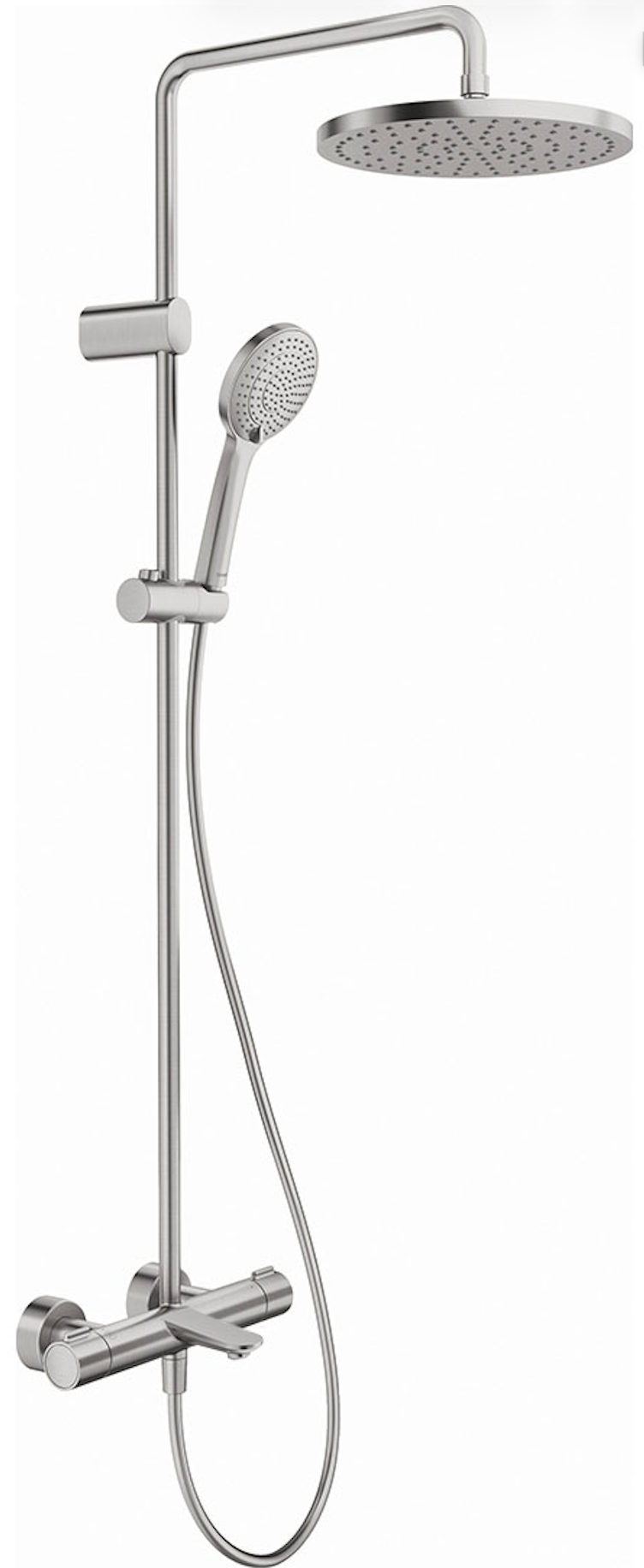 *Brushed Stainless Steel* Duravit WAVE Thermostatic 3-Way Shower System 3 Way Art. WA5280008A70