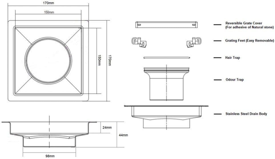 Tece Floor Drain Art. CN01590100