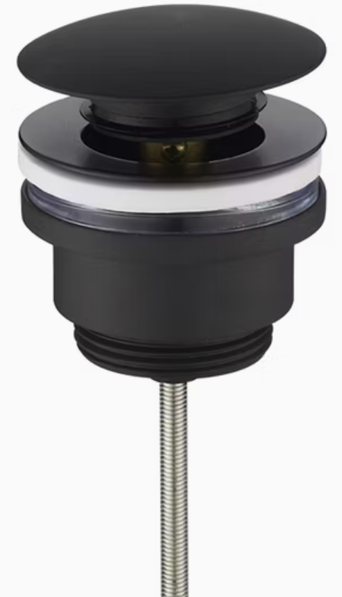 *Matte Black* Mushroom Pop Up Waste (With/without Overflow) ND517-MB