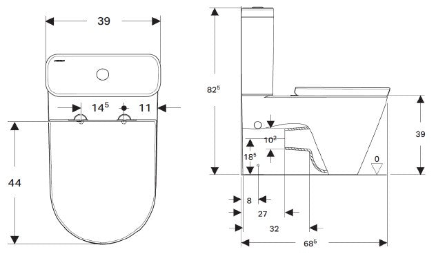 Geberit Eternity Close Coupled WC Art. 117.001.01.1 + 117.005.01.1 + 117.006.01.2