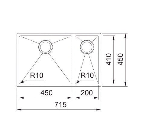 Franke Kitchen Sink Planar PZX160-45 SBR