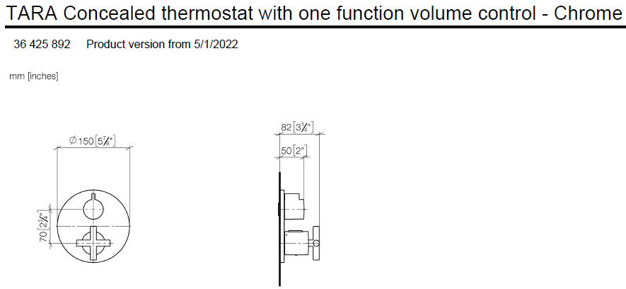 Dornbracht TARA Concealed Thermostat with Concealed Body Art. 36425892-00 + 3542597090