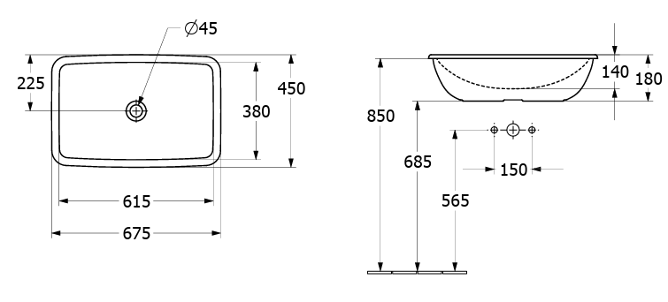 Villeroy & Boch Loop & Friends Undercounter/ Built-In Basin Art. 4A660001
