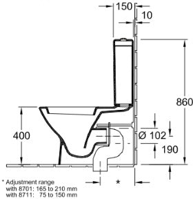 Villeroy & Boch "TUBE" Close Coupled WC Art. 56361001 + 5736R101 + 9M20C101