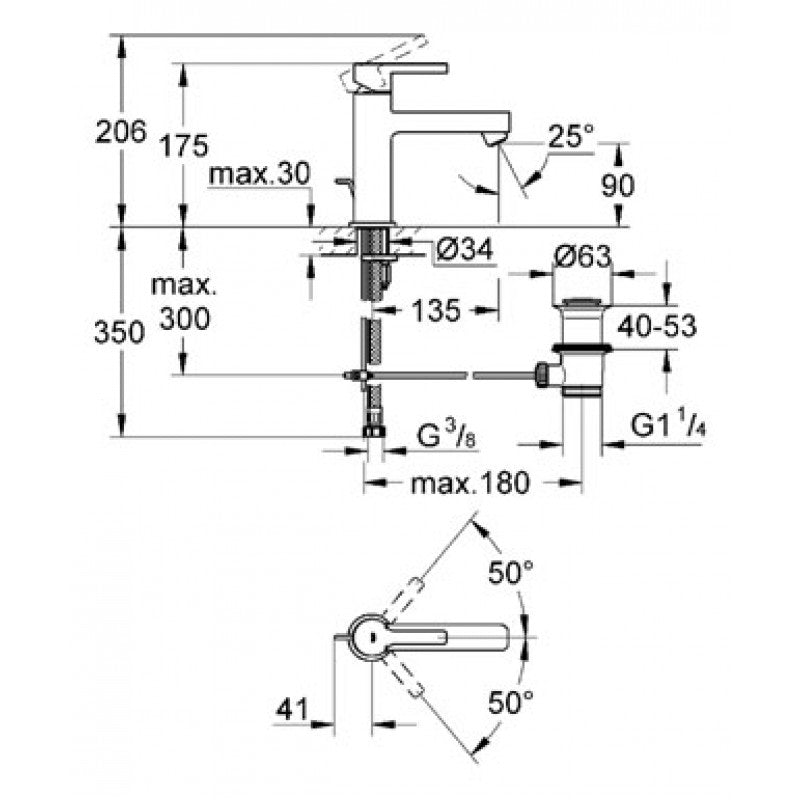 Grohe Lineare Basin Mixer Art. 23443000