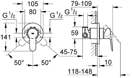 Grohe BauEdge Single Lever Shower Mixer Art. 29040000