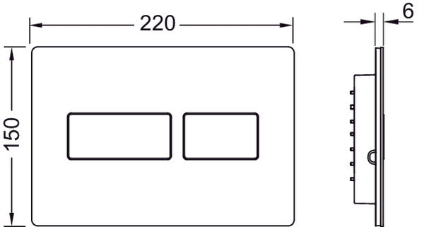 TECEsolid Flush Plate Brushed Stainless Steel (Anti-Fingerprint) Art. 9240434