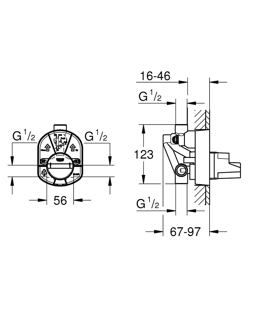 Grohe Eurosmart Cosmopolitan Single Lever Bath Mixer Trim Art. 19382000 + Art. 33963000