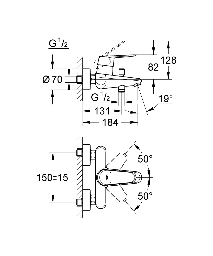 Grohe Eurodisc Cosmopolitan Single Lever Bath/ Shower Mixer Art. 33390002