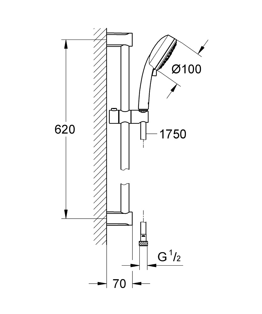 Grohe Tempesta Cosmopolitan 100 Shower Rail Set 3 Sprays Art. 27786002