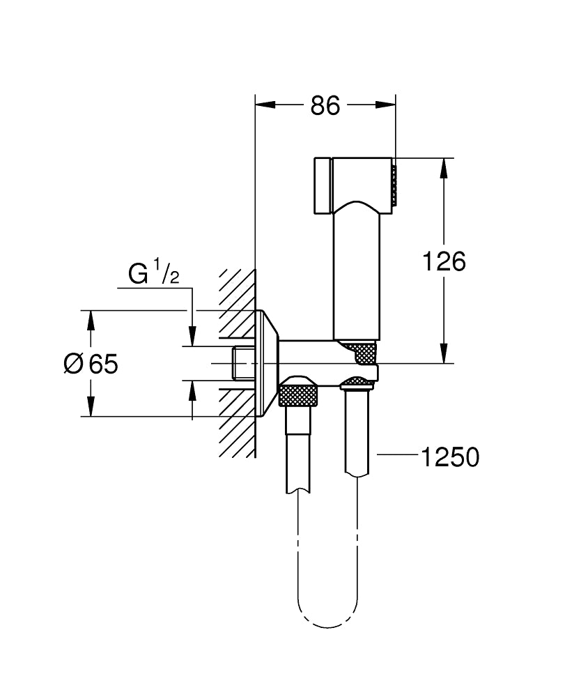 Grohe Sena Trigger Spray 35 Wall Holder Set with Self-Closing Valve Art. 26332000