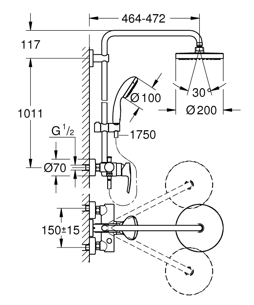 Grohe Tempesta Cosmopolitan 200 Shower System Single Lever Mixer Art. 26244001