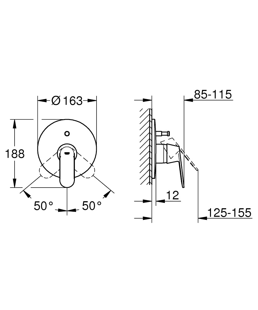 Grohe Eurosmart Cosmopolitan Single Lever Bath Mixer Trim Art. 19382000 + Art. 33963000