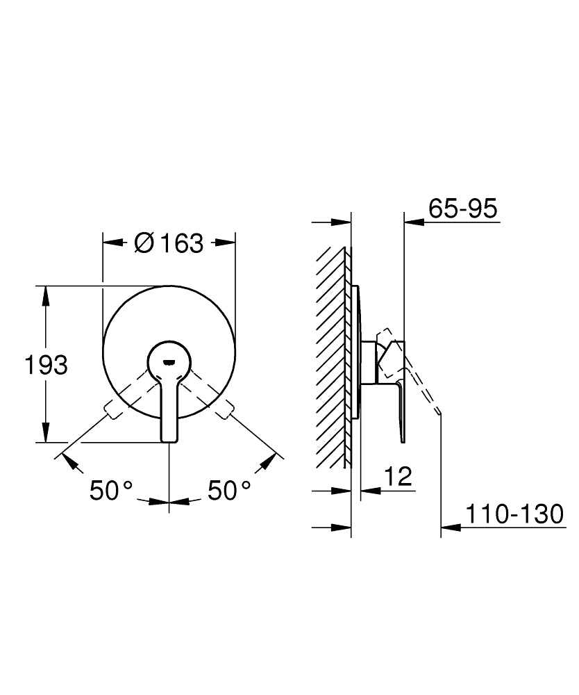 Grohe Lineare Single Lever Shower Mixer Trim Art. 19296001 + Art. 33966000