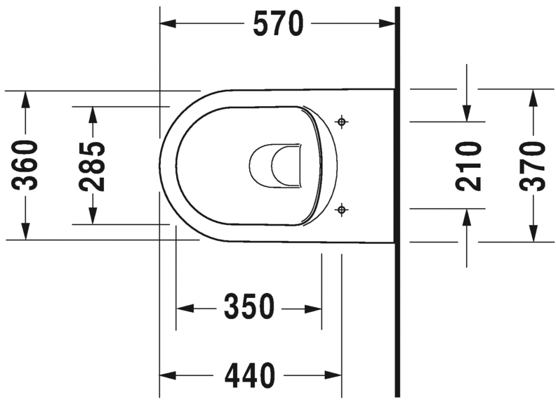 Duravit ME by Starck 'RIMLESS' Wall Hung WC Art. 252909 + 002009