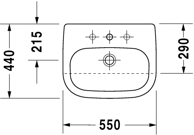 Duravit D-Code Semi-Recessed Basin Art. 033955